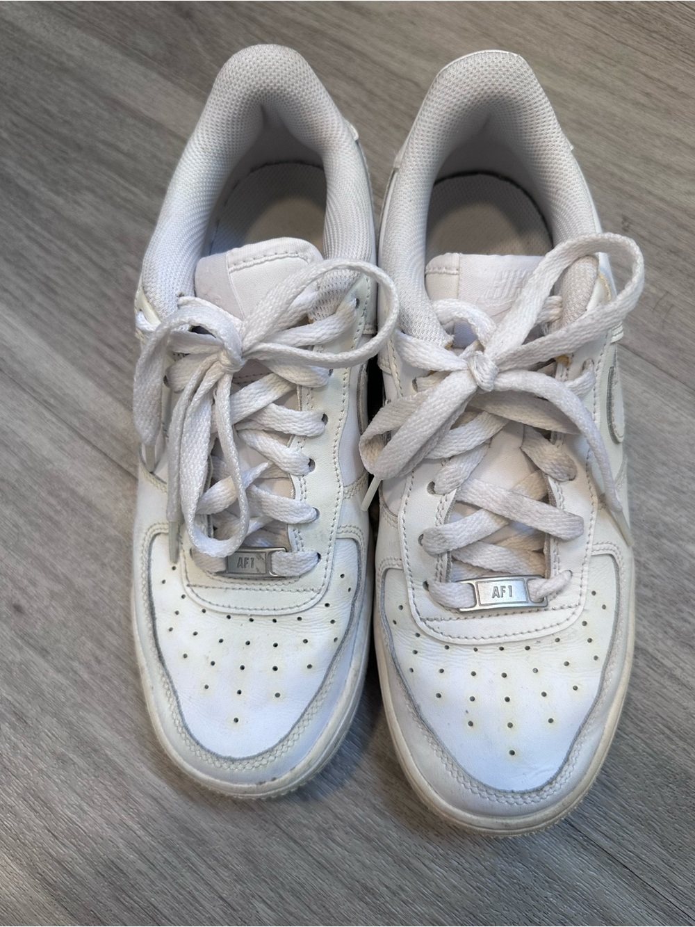 White Air Force Ones Sneakers - AF1 Lace-Up Trainers